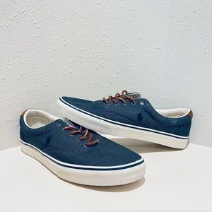 Polo Ralph Lauren Men’s Keaton Pony Dark Blue Denim Canvas Sneakers Sz 14 NWT